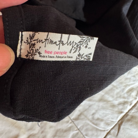 NWT Intimately Free People Plunge Bodysuit, Cap Sleeve V-neck, Black, Size S - Picture 4 of 6